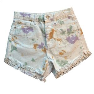 Wild Fable Tie Dye Fringed jean shorts